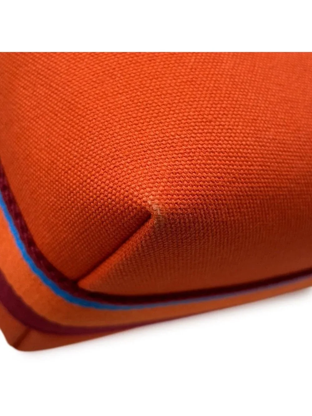 Hermes Pouch Bride-a-Brac Pavillon PM Orange Silver Canvas Case